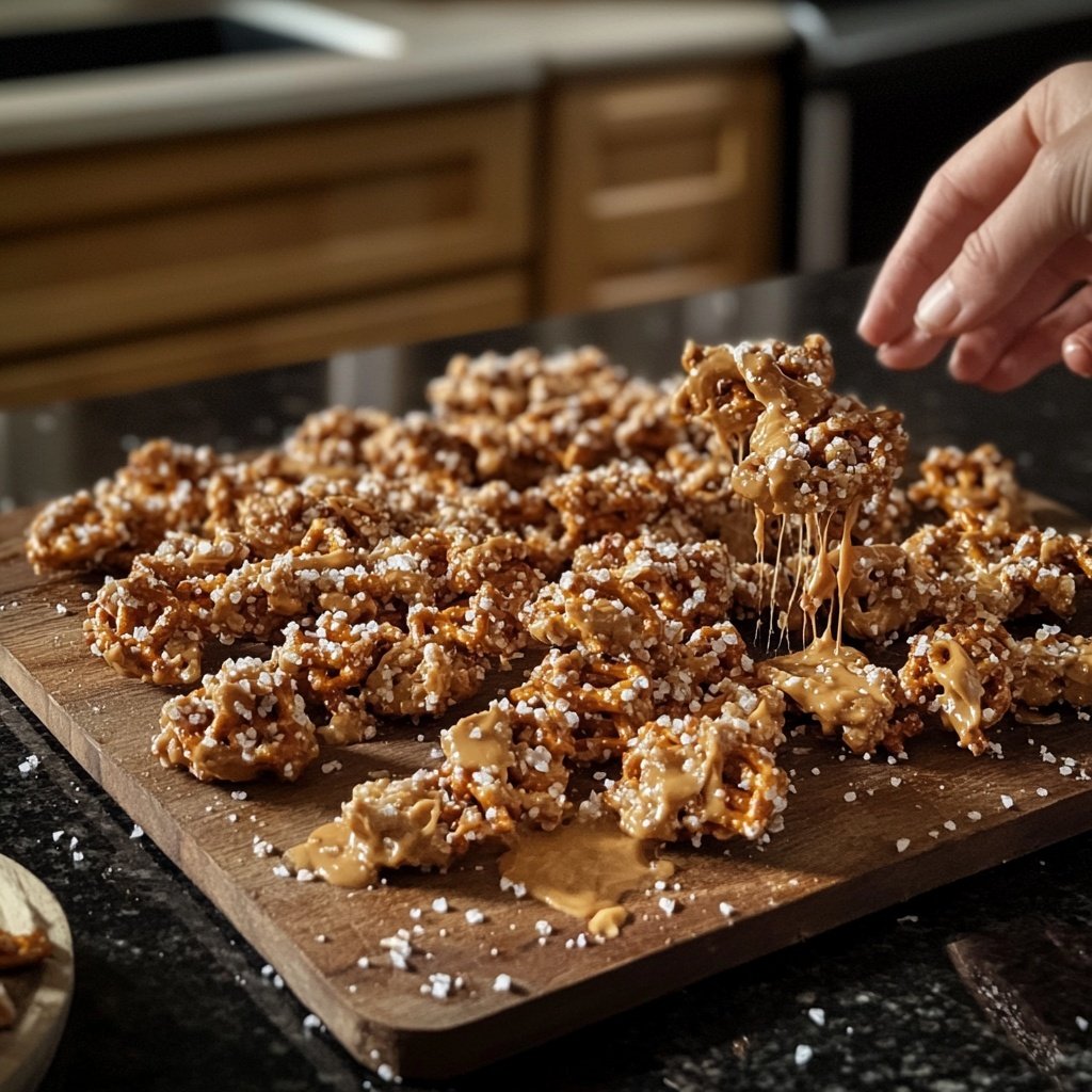 No-Bake Peanut Butter Pretzel Clusters