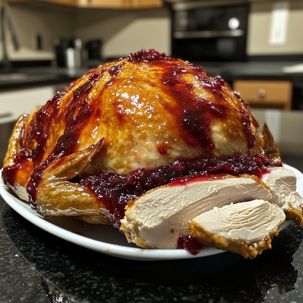 Roasted Turkey with Cranberry Glaze