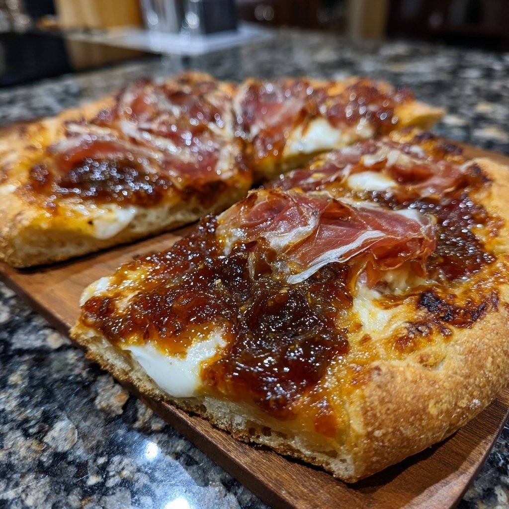 Pizza with Fig Jam and Prosciutto