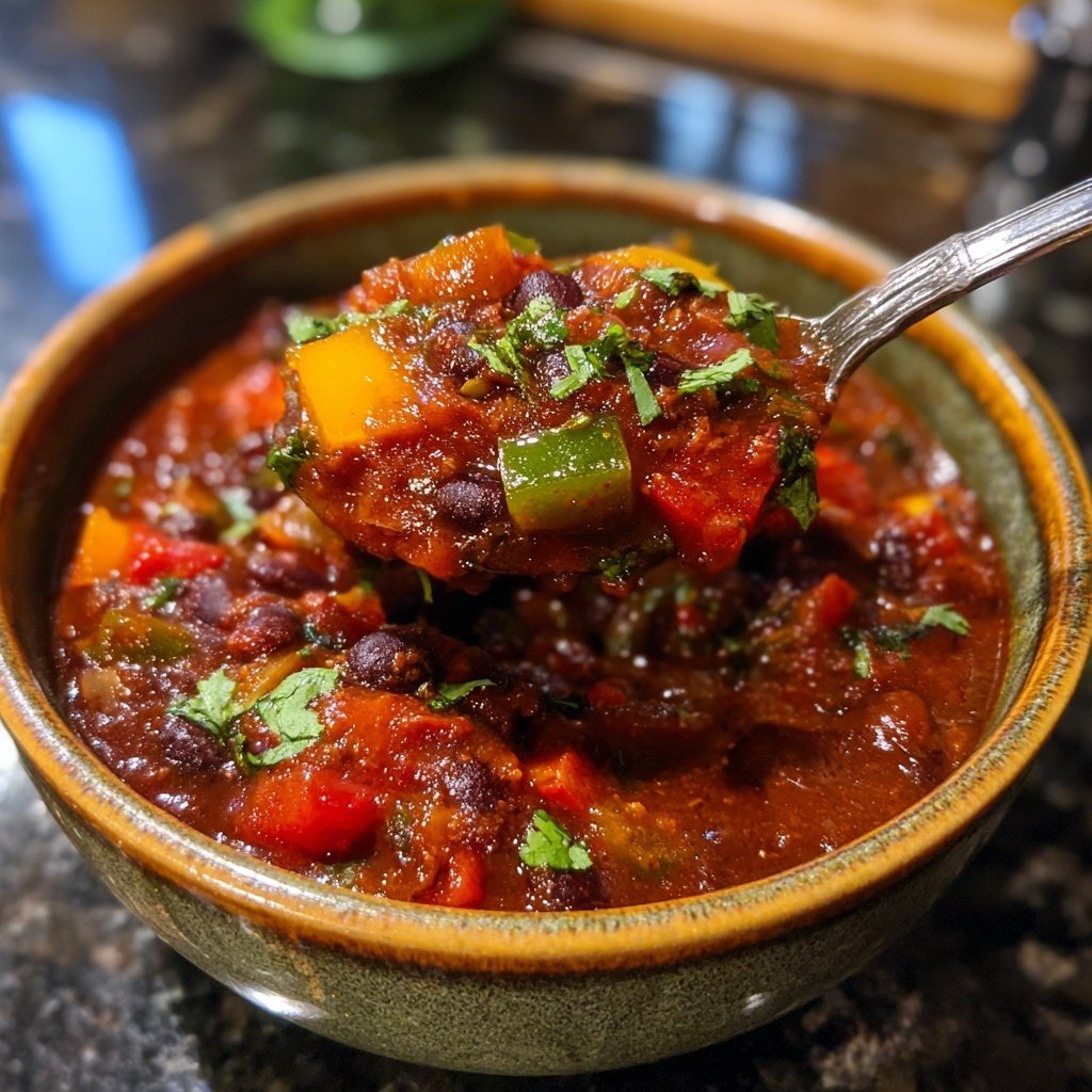 Healthy Crockpot Black Bean Chili