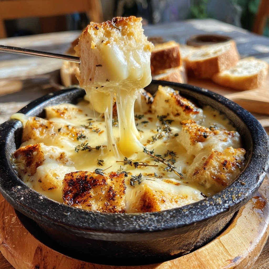 Fondue with Gruyere and Fresh Thyme