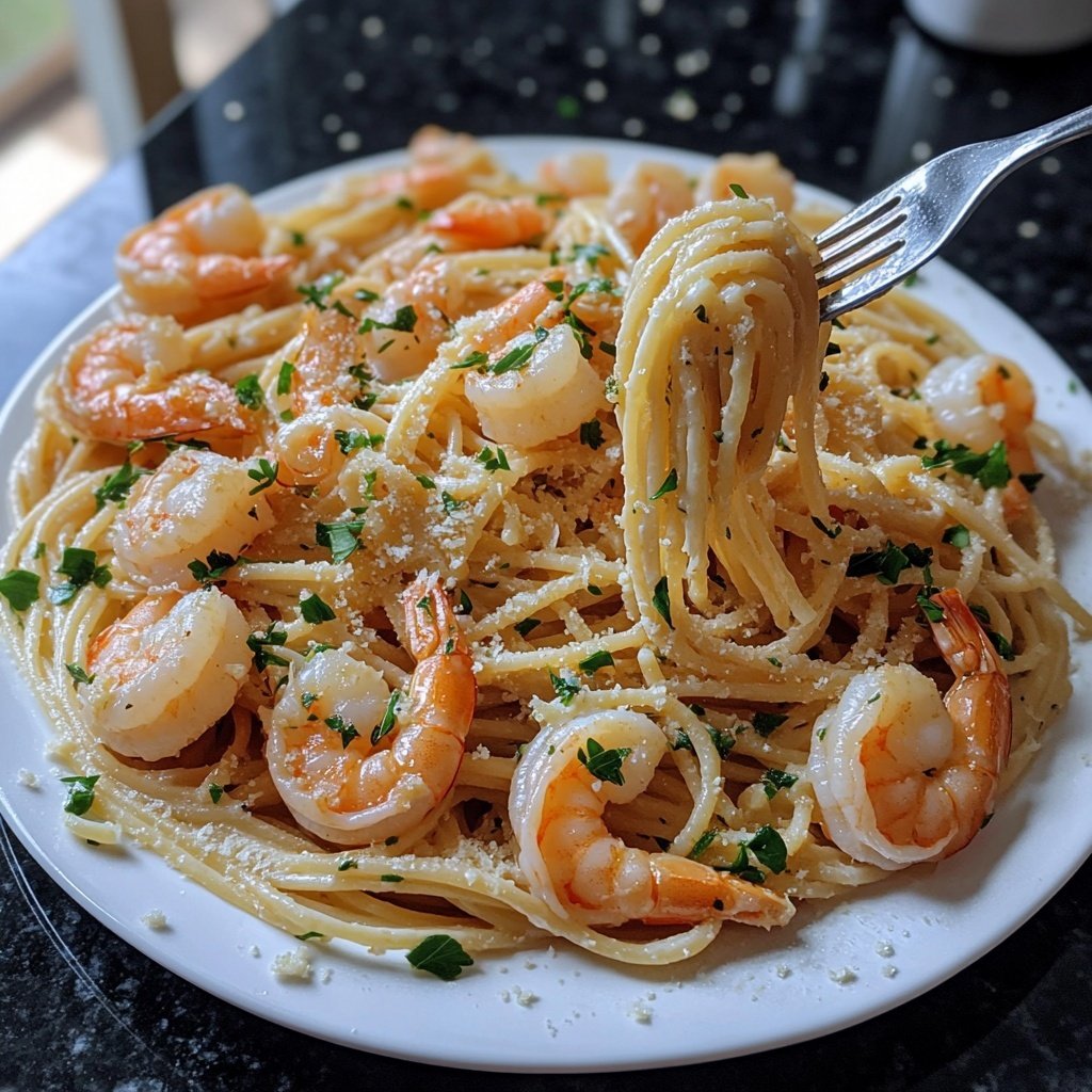 15-Minute Garlic Shrimp Pasta