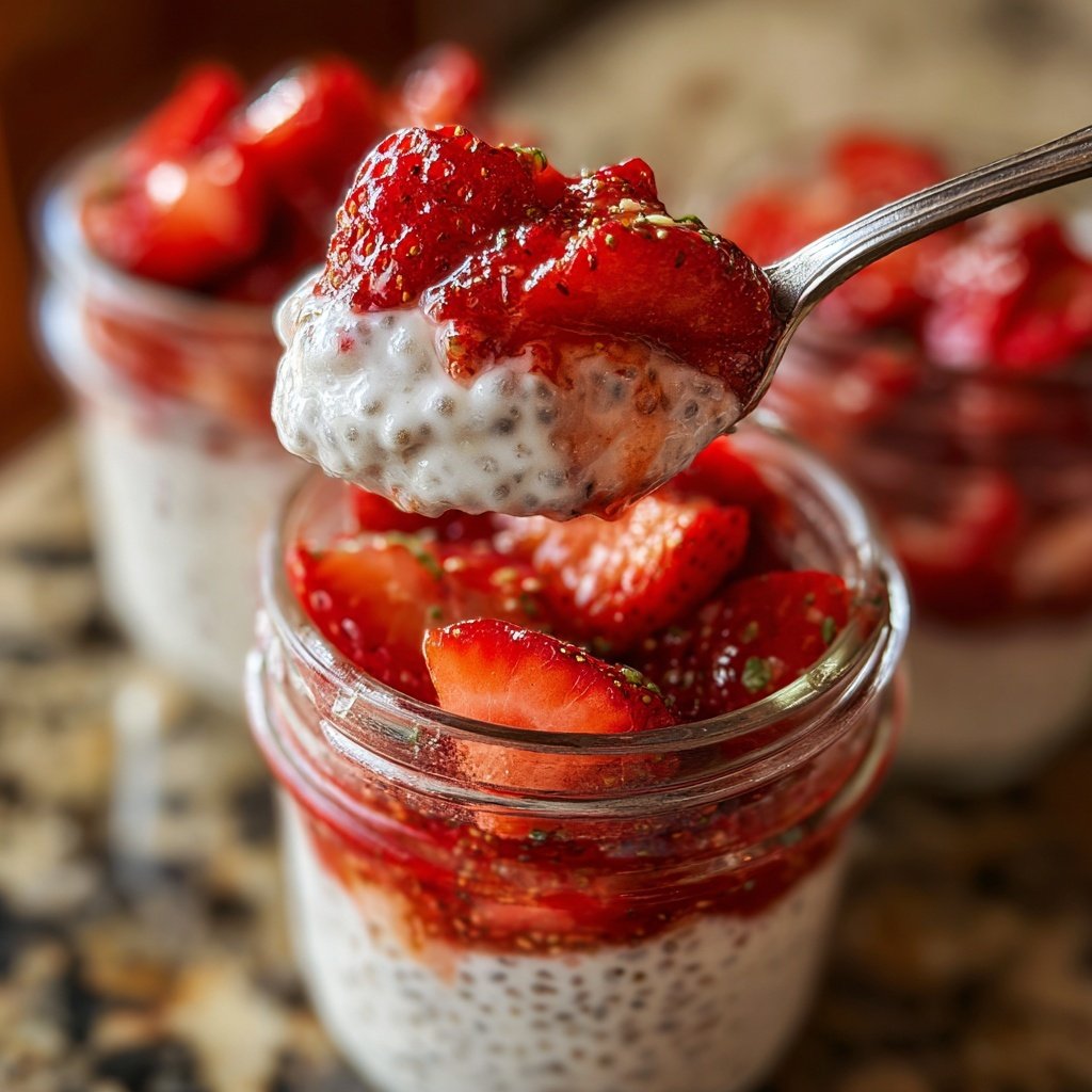 Strawberry Chia Breakfast Pots