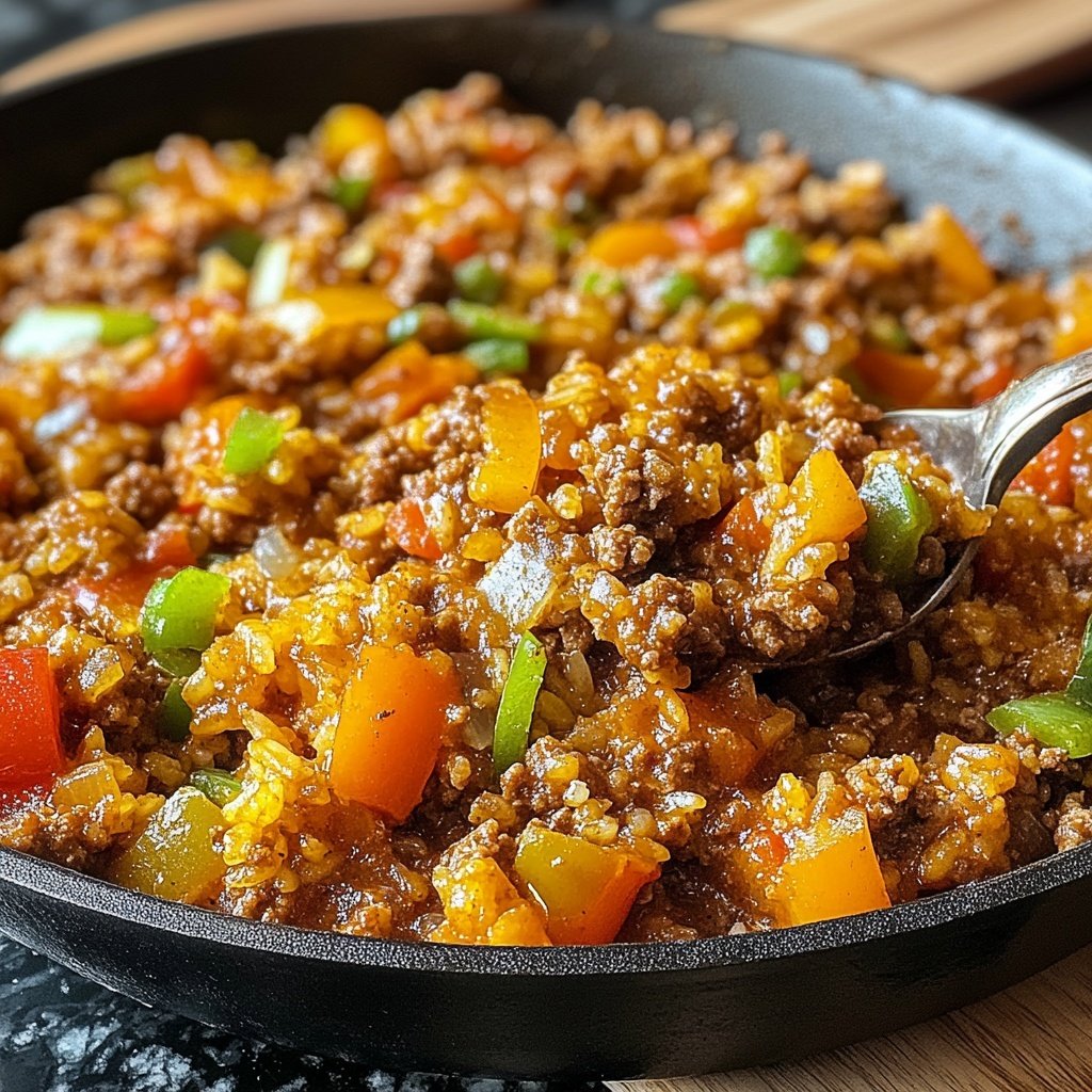 Ground Beef and Rice Skillet