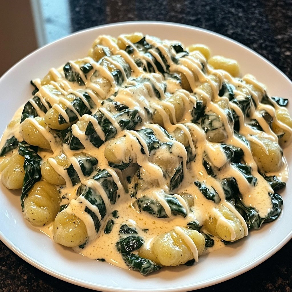 Valentine Dinner Creamy Spinach Gnocchi