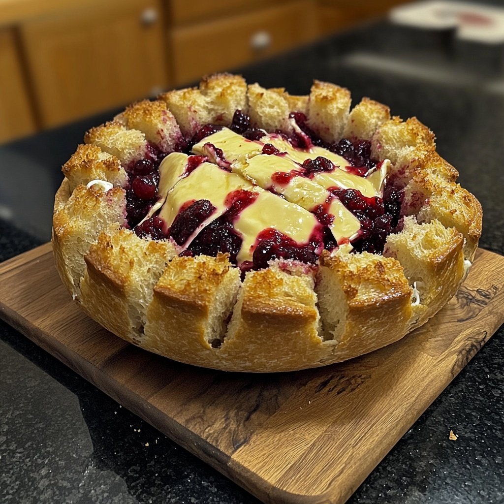 Tear Apart Baked Cranberry Brie Bread Bowl