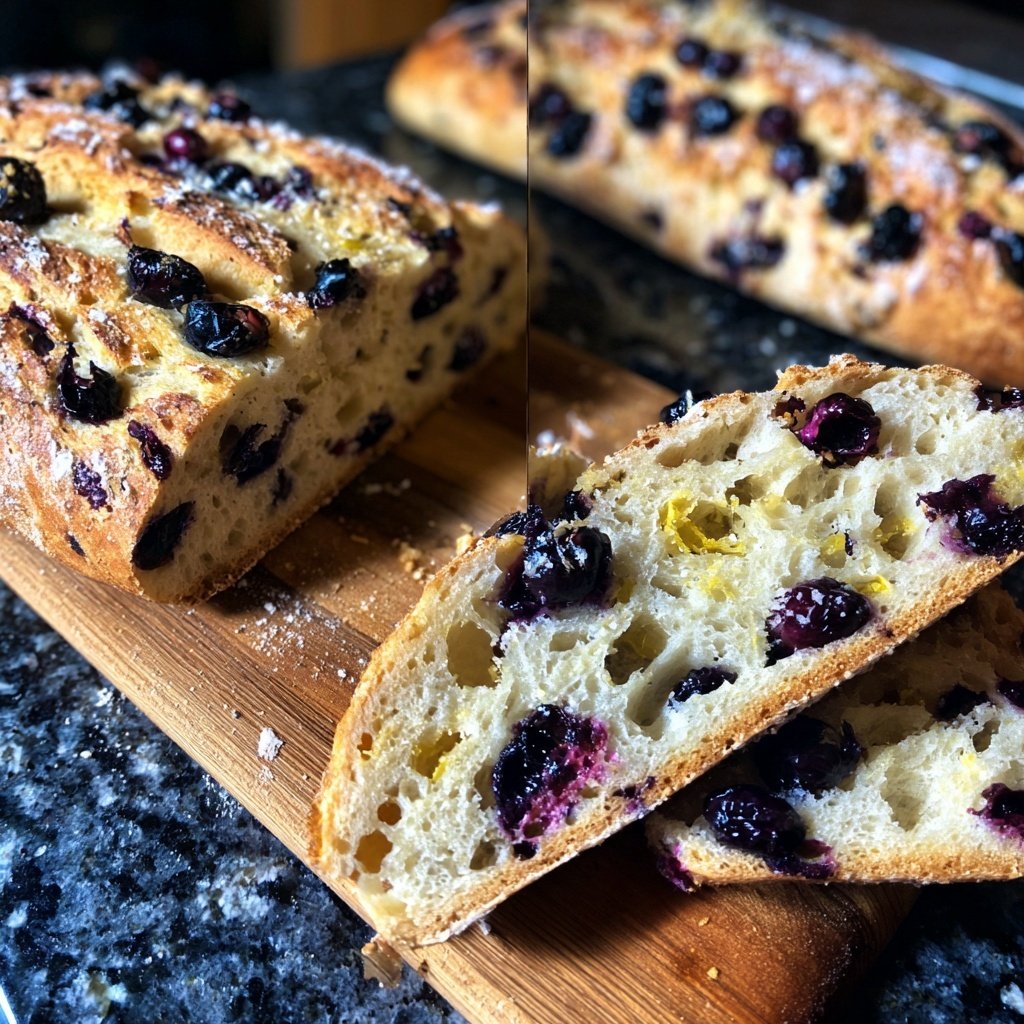 Blueberry Lemon Sourdough Slices